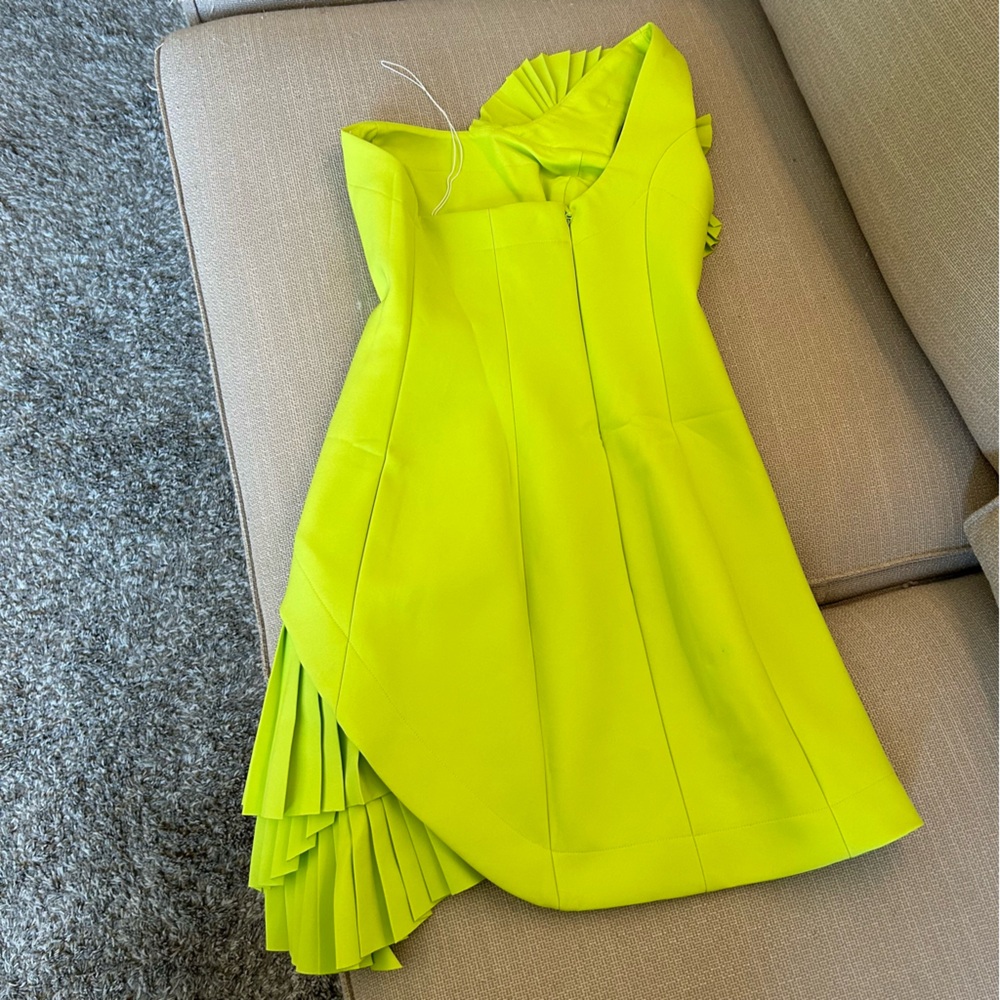 NEW Acler Aberfoyle Mini Dress - Lime Green - Picture 6 of 11